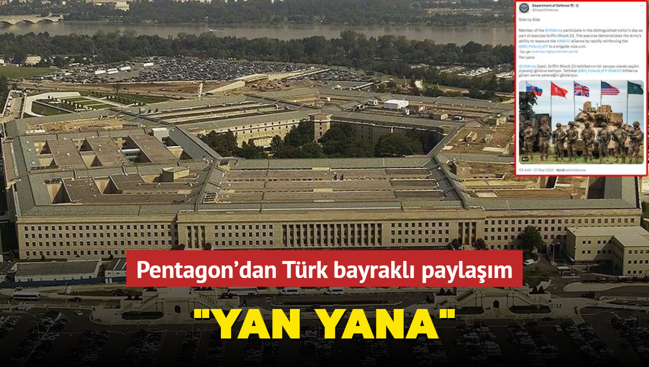 Pentagon'dan Trk bayrakl paylam... "Yan yana"