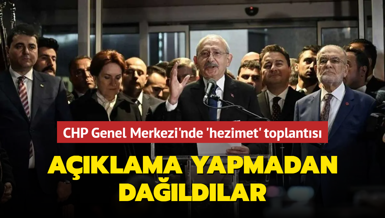 CHP Genel Merkezi'nde 'hezimet' toplants... Aklama yapmadan daldlar