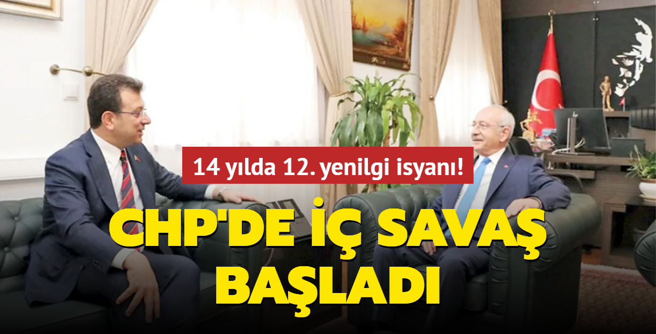 14 ylda 12. yenilgi isyan! CHP'de i sava balad