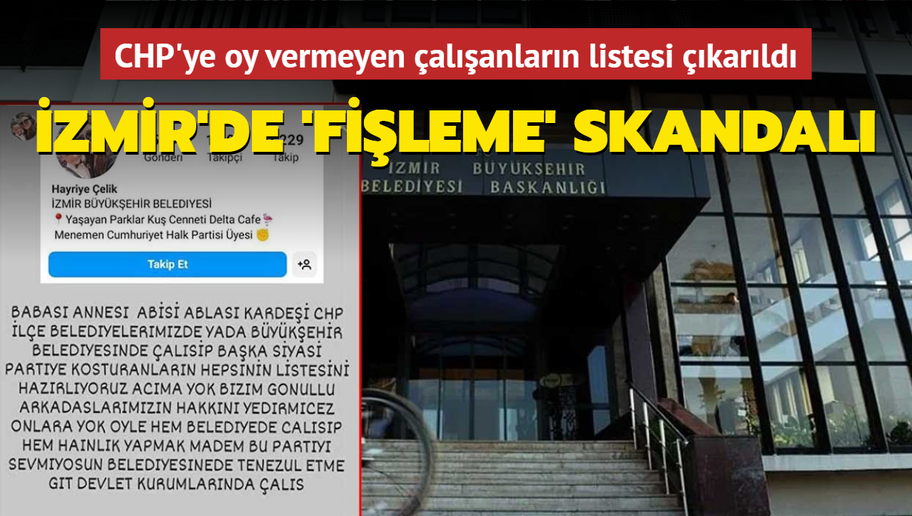 zmir'de 'fileme' skandal... CHP'ye oy vermeyen alanlarn listesi karld