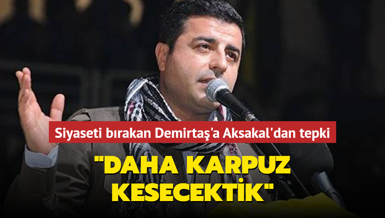 Siyaseti brakan Demirta'a Aksakal'dan tepki... "Daha karpuz kesecektik"