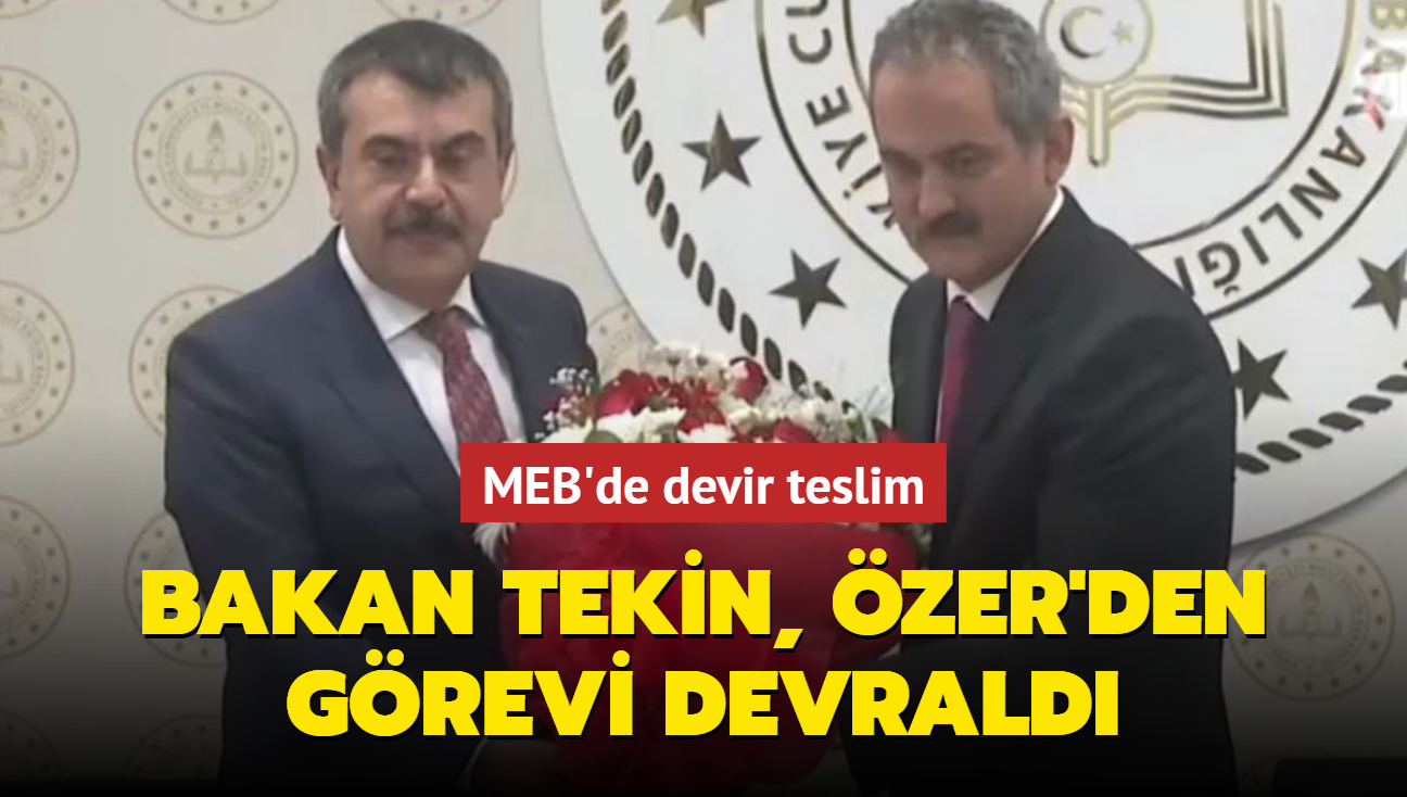 MEB'de devir teslim... Bakan Tekin, zer'den grevi devrald