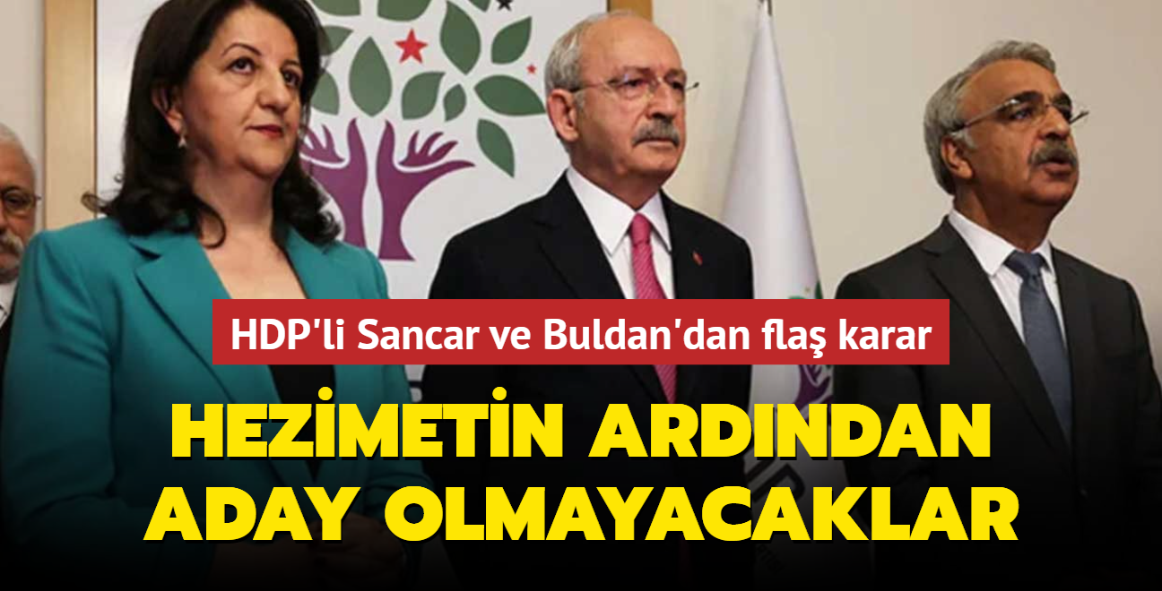 Terrden tutuklu Demirta'a zgrlk vadetmilerdi... Hezimetin ardndan HDP'li Buldan ve Sancar grevini brakt