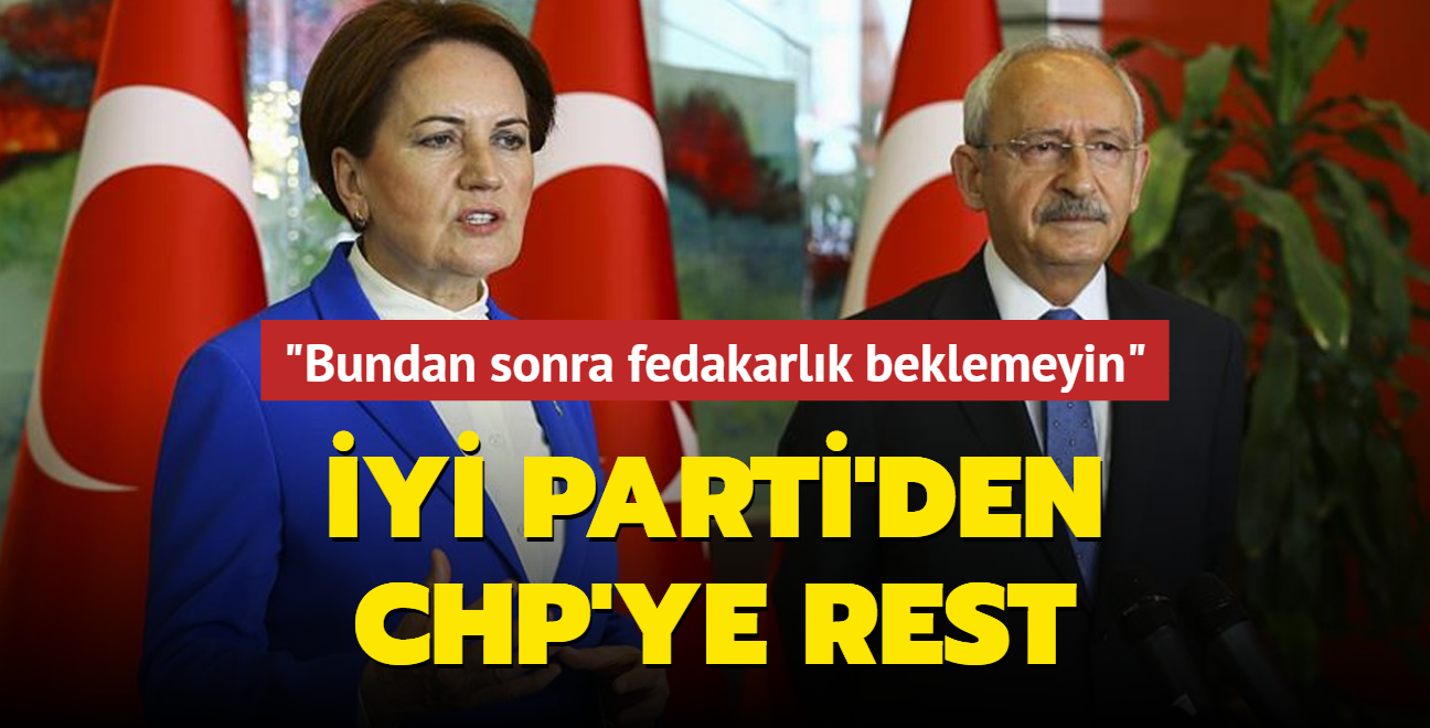 Y Parti'den CHP'ye rest: Bundan sonra fedakarlk beklemeyin