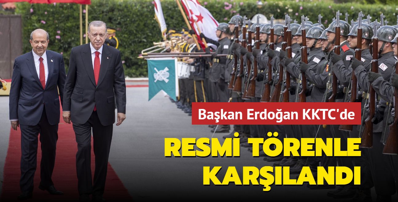 Bakan Erdoan, KKTC Cumhurbakanl'nda resmi trenle karland