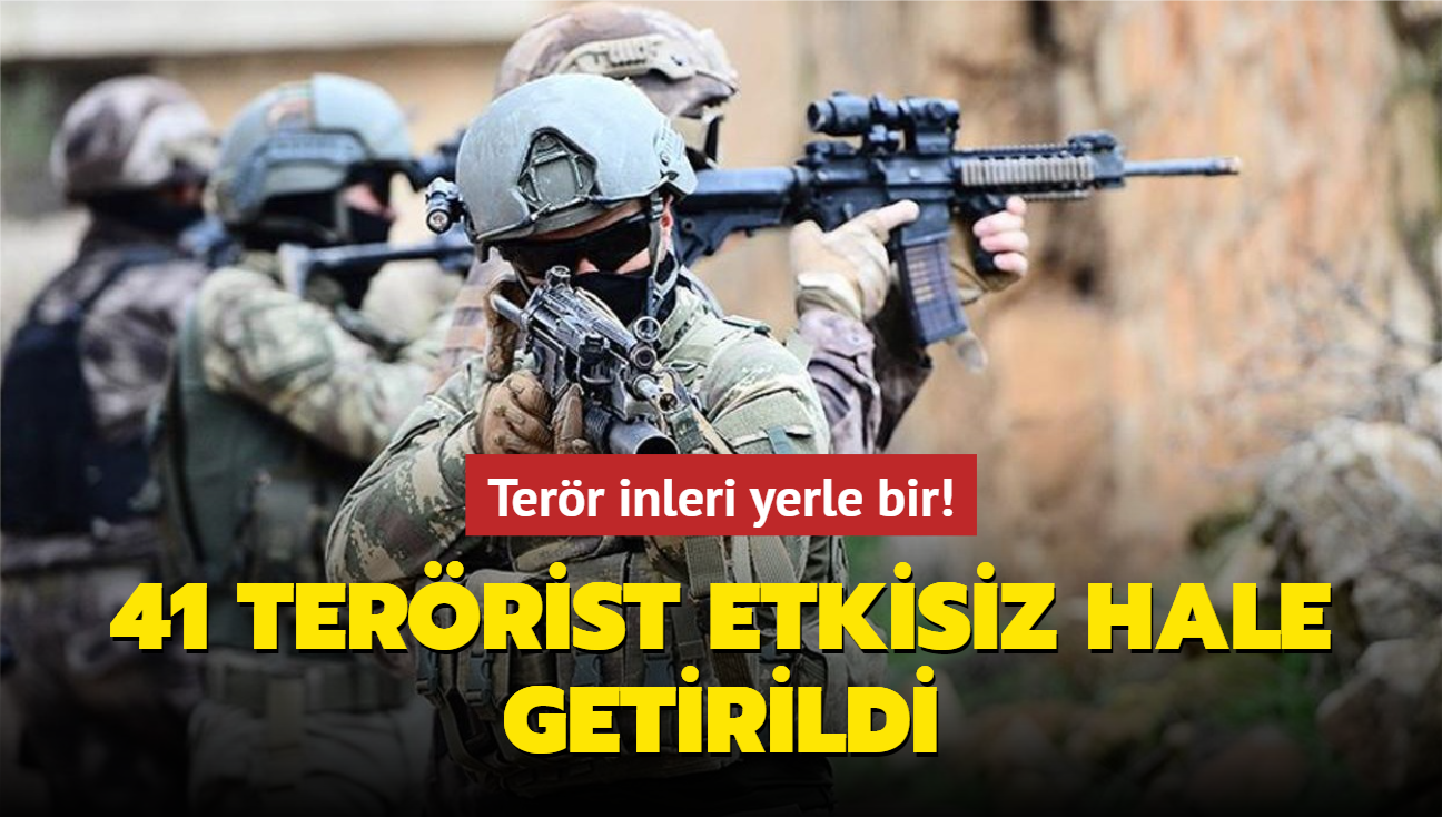 Terr inleri yerle bir! Suriye'nin kuzeyinde 41 terrist etkisiz hale getirildi