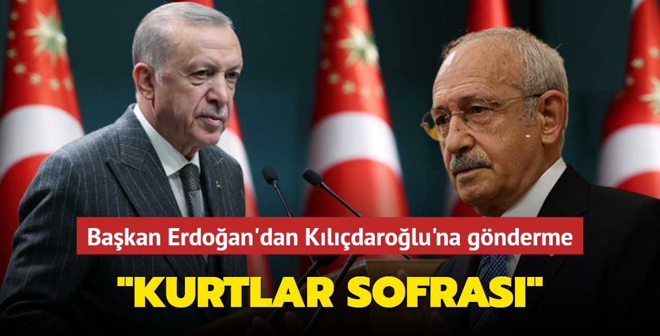 Bakan Erdoan'dan CHP'deki koltuk kavgasna gnderme... "Kurtlar sofras"