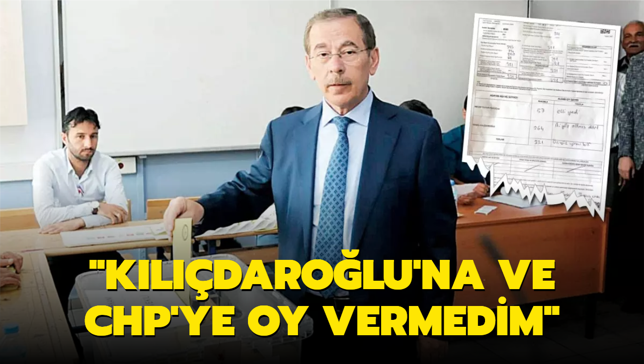 Kldarolu'na ve CHP'ye oy vermedim