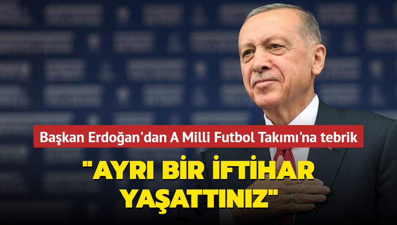 Bakan Erdoan'dan A Milli Futbol Takm'na tebrik... "Ayr bir iftihar yaattnz"