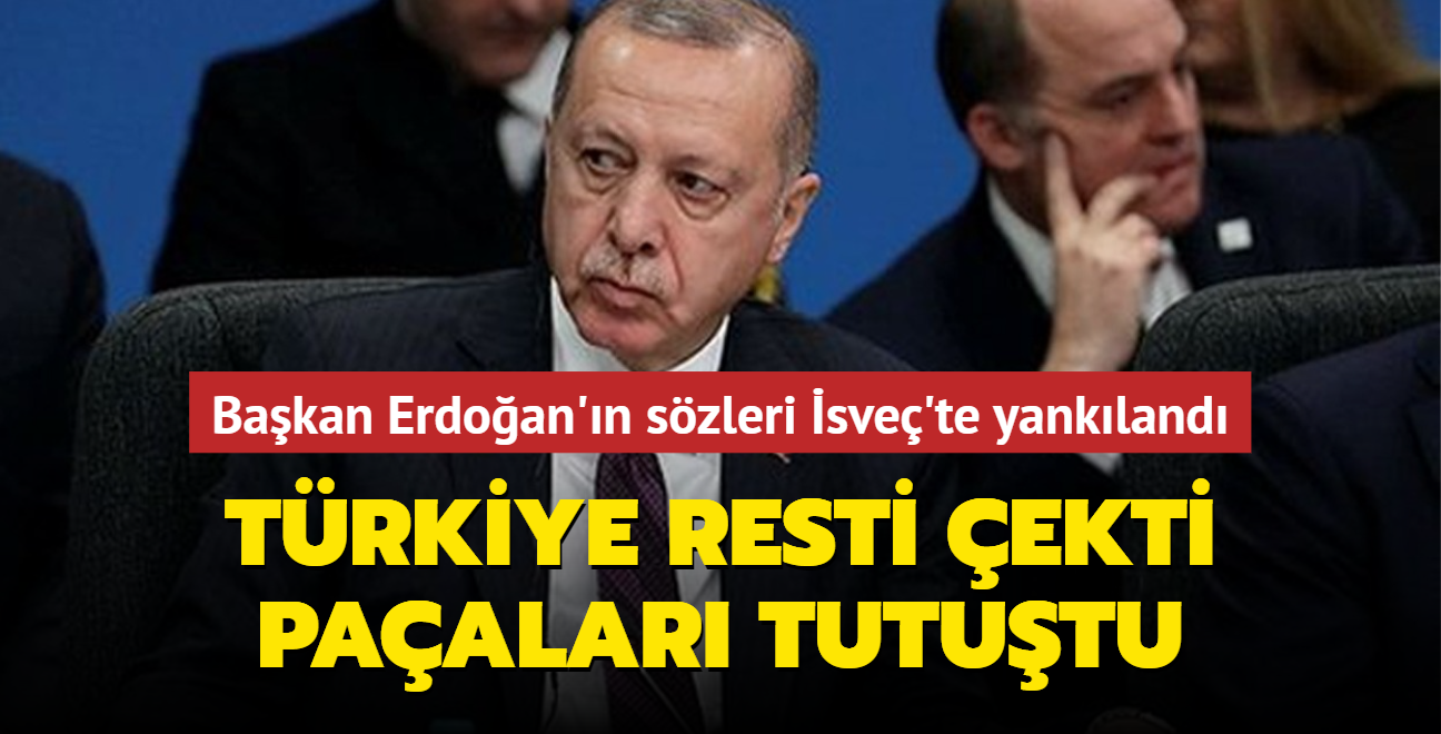 Bakan Erdoan'n o szleri sve basnnda yankland... Trkiye resti ekti paalar tututu