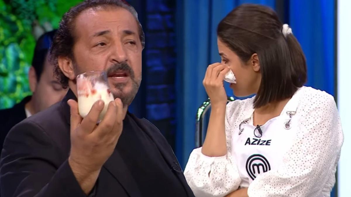 MasterChef'te Mehmet Yalnkaya ileden kt! Lekeli bardakta tatl sunan Azize'yi yerden yere vurdu