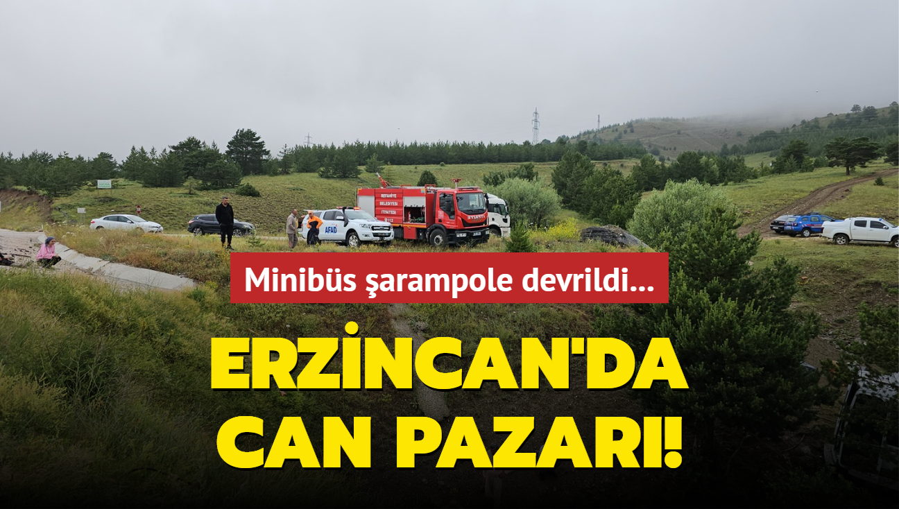 Minibs arampole devrildi... Erzincan'da can pazar!