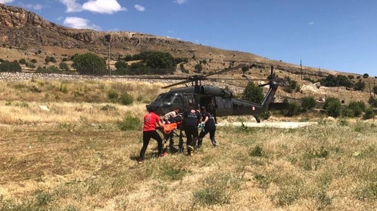 Kalp krizi geiren kadnn imdadna askeri helikopter yetiti