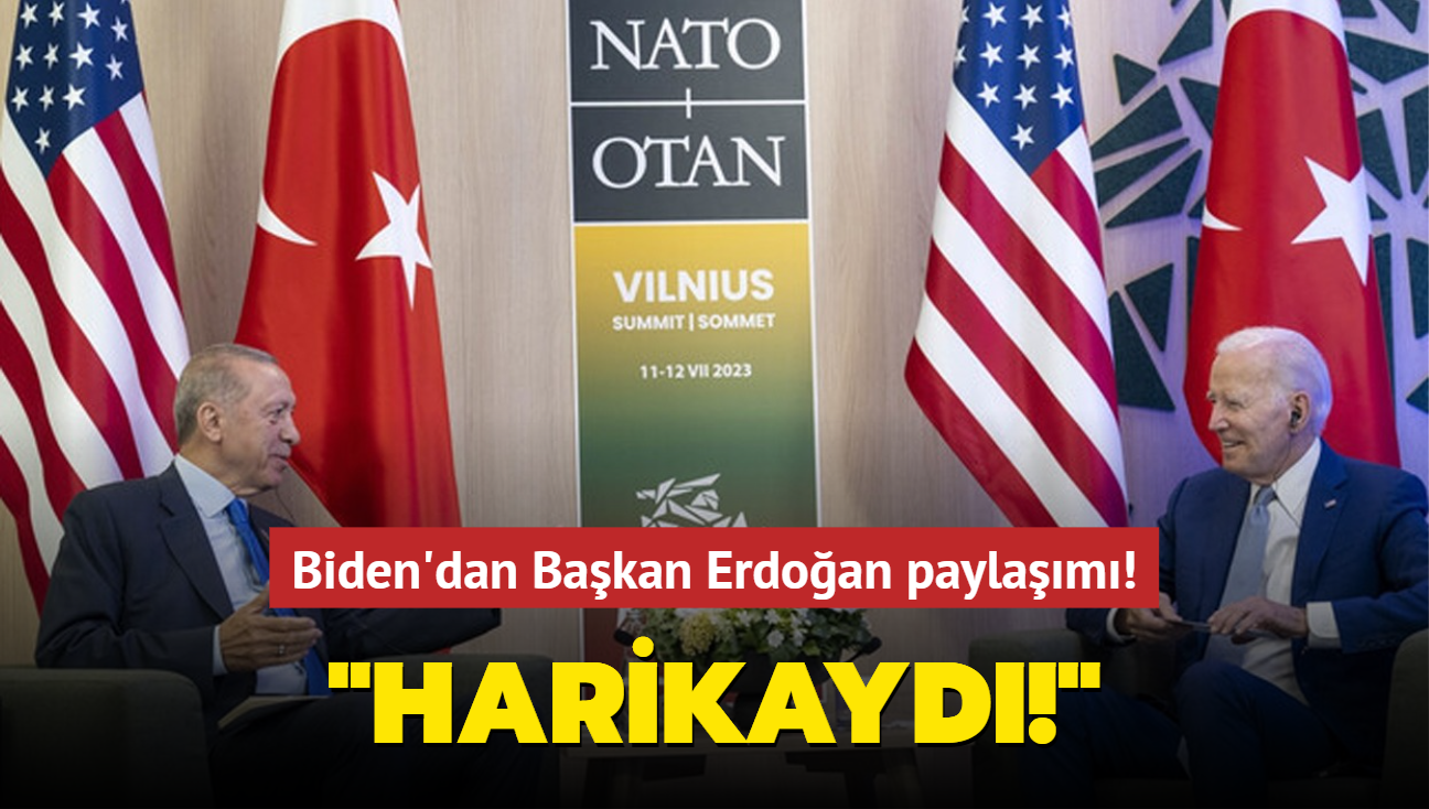 Biden'dan Bakan Erdoan paylam: Harikayd!