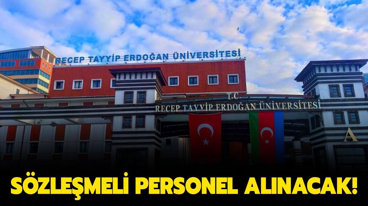 Recep Tayyip Erdoan niversitesi 36 Personel alacak!