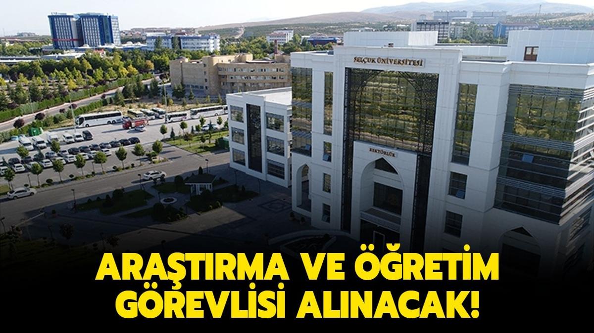 Seluk niversitesi Aratrma ve retim Grevlisi alacak!