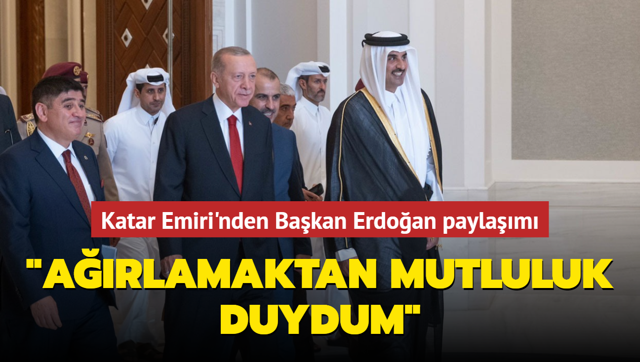 Katar Emiri'nden Bakan Erdoan paylam... "Arlamaktan mutluluk duydum"