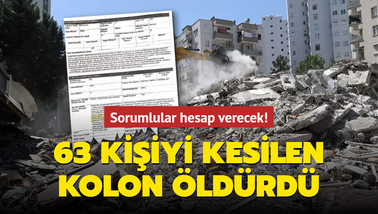 Sorumlular hesap verecek! 63 kiiyi kesilen kolon ldrd