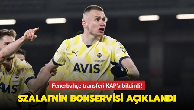 Fenerbahe transferi KAP'a bildirdi! Attila Szalai'nin bonservisi akland