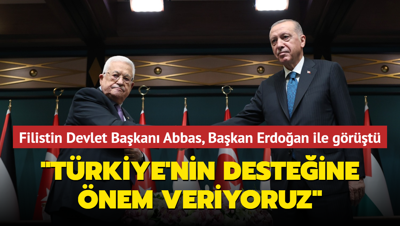 Filistin Devlet Bakan Abbas, Bakan Erdoan ile grt... "Trkiye'nin desteine nem veriyoruz"