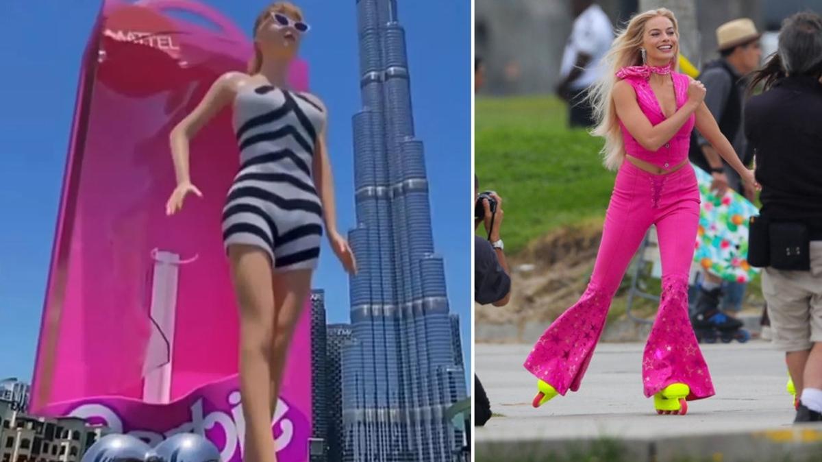 Dubai'deki Burj Khalifa nnde hareket eden Barbie reklam gndem oldu