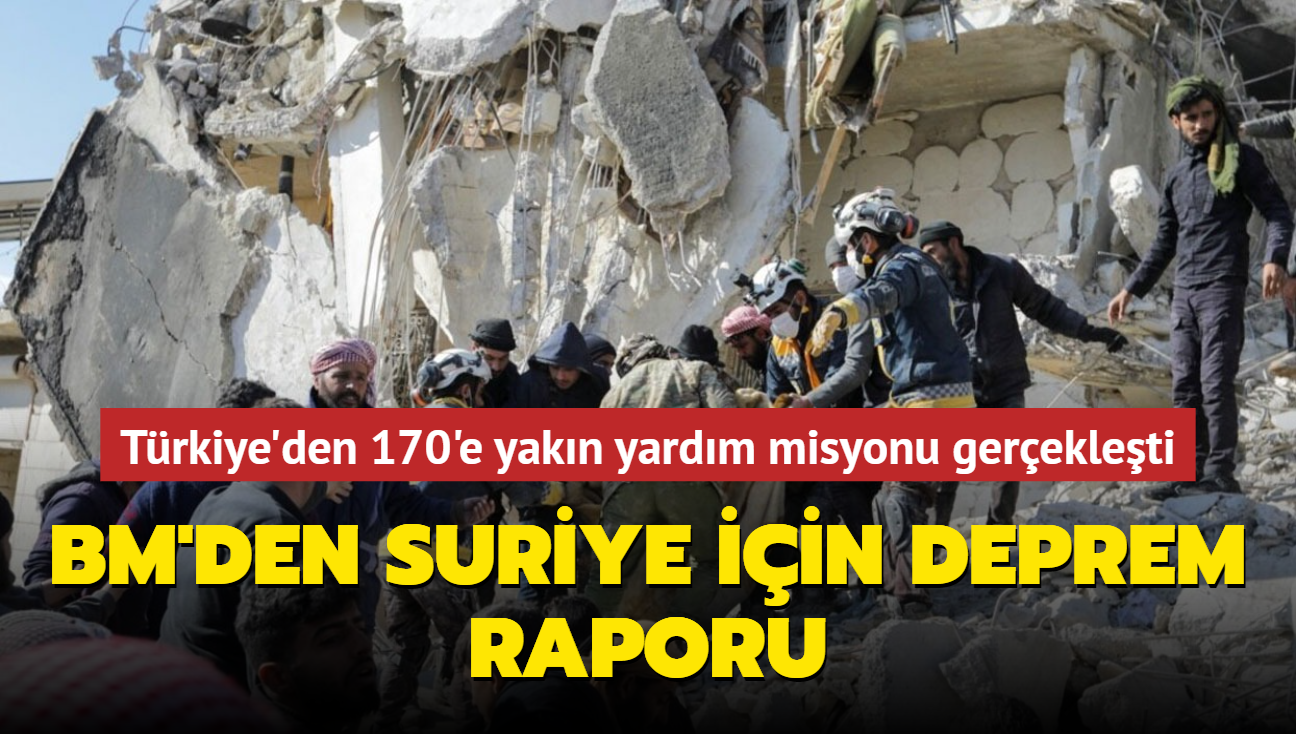 BM'den Suriye iin deprem raporu... Trkiye'den 170'e yakn yardm misyonu gerekleti