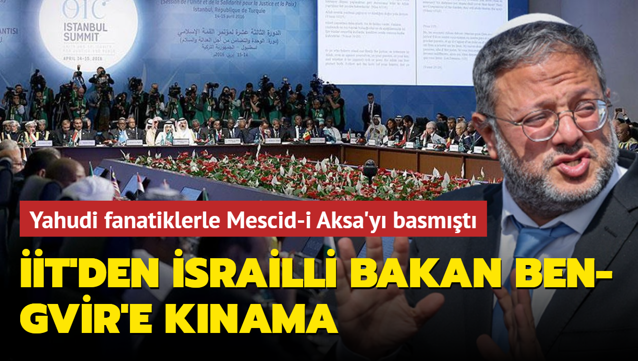 Yahudi fanatiklerle Mescid-i Aksa'y basmt... T'den srailli Bakan Ben-Gvir'e knama