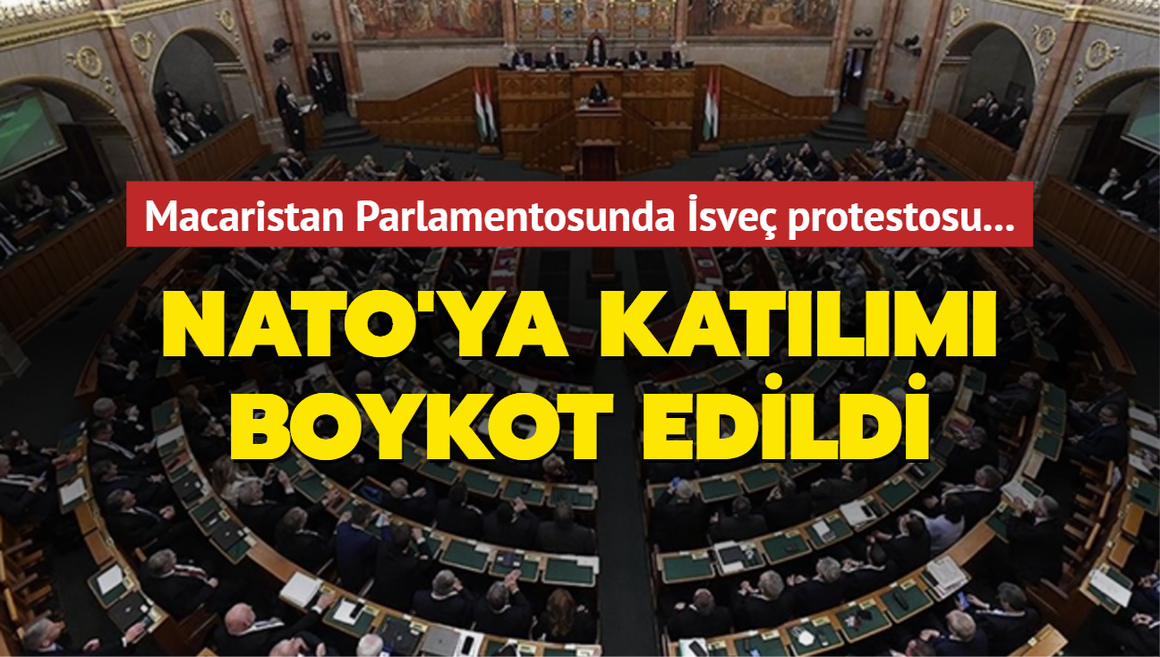 Macaristan Parlamentosunda sve protestosu... NATO'ya katlm boykot edildi