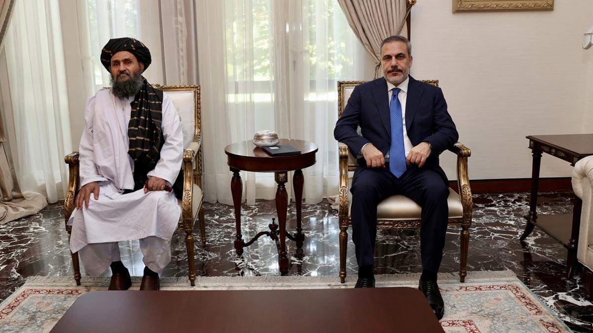Bakan Fidan, Afganistan Geici Hkmeti'nden Abdul Ghani Baradar ile grt