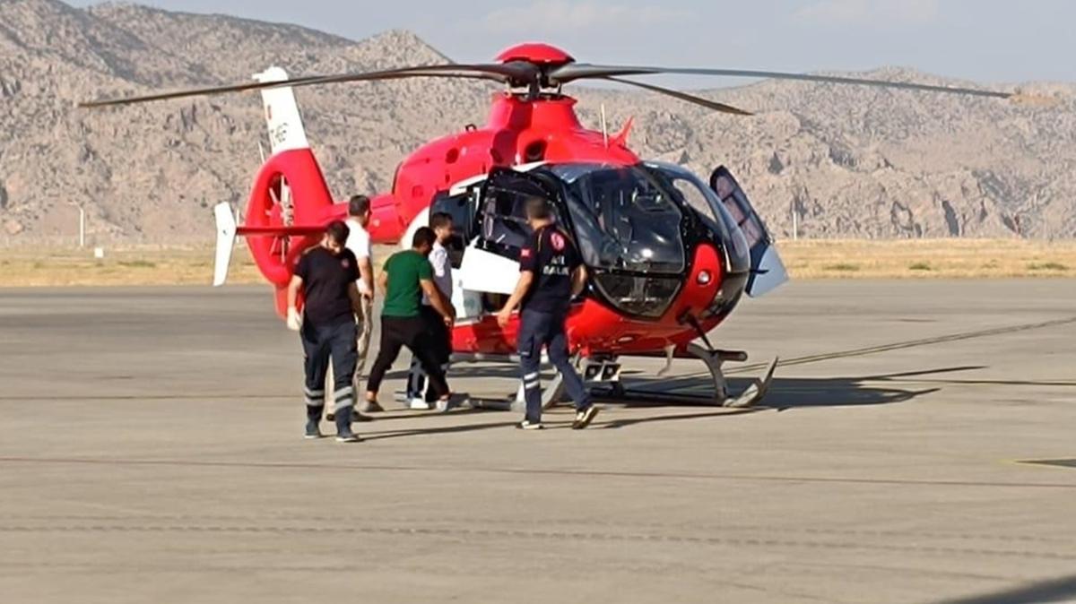 Kanser phesi bulunan kadnn imdadna ambulans helikopter yetiti