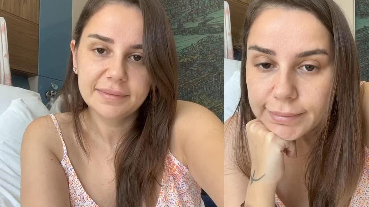 Hastal ile korkutmutu... Merve zbey hastane odasndan video yaynlad