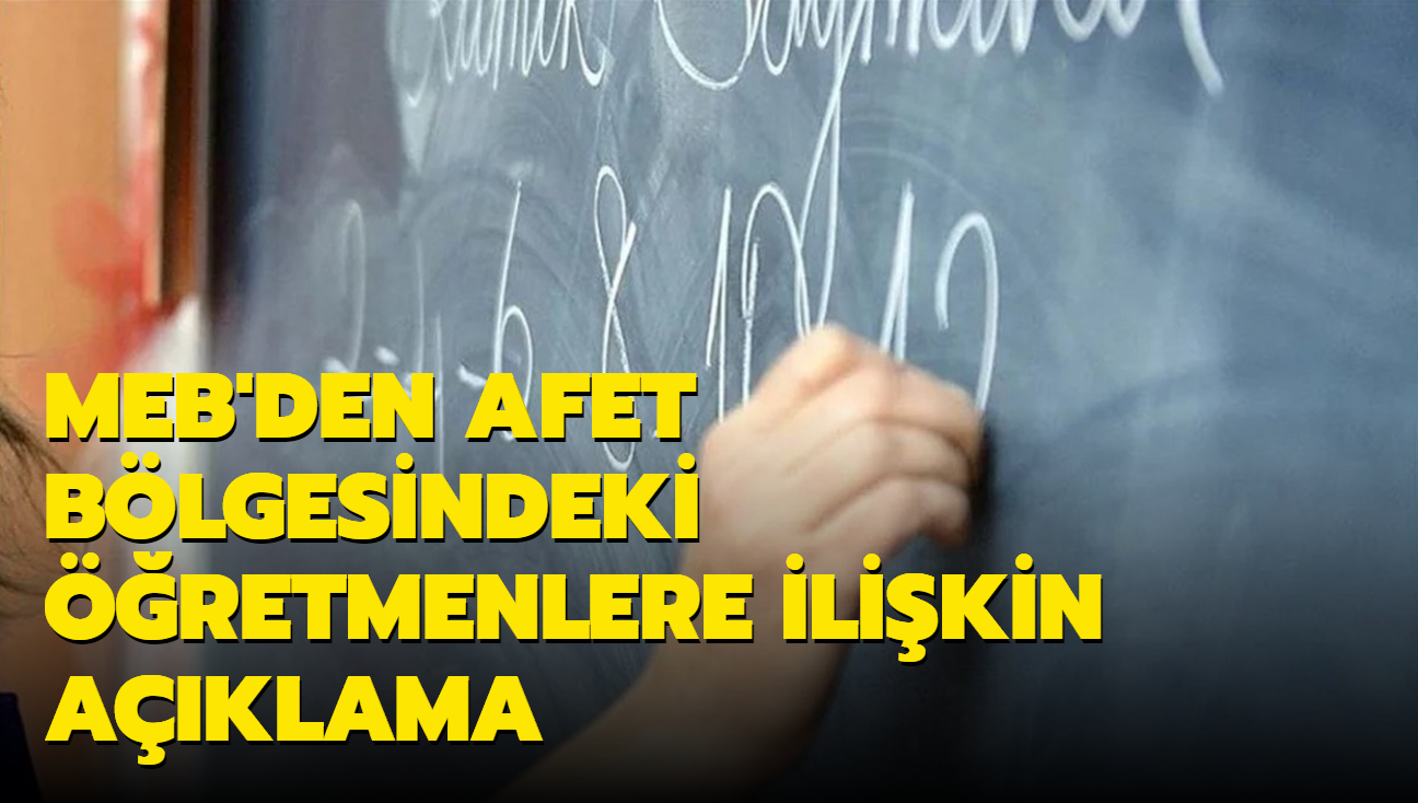 Milli Eitim Bakan Tekin'den afet blgesindeki retmenlere ilikin aklama!