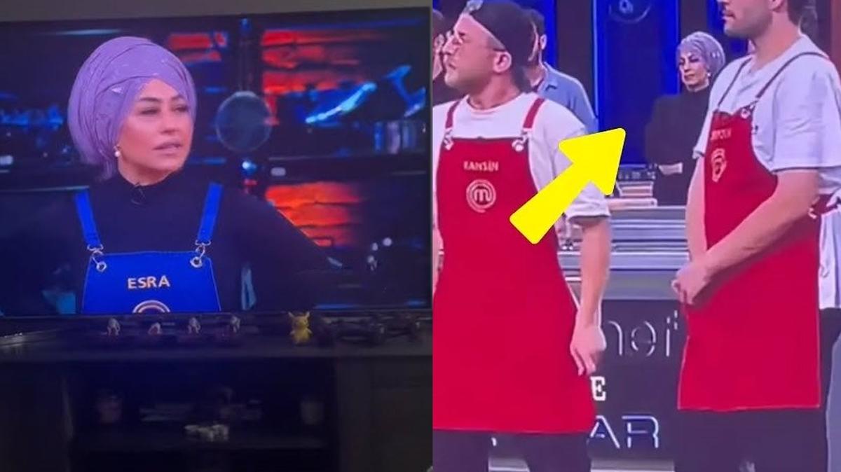 MasterChef'te byk ekim hatas! Esra kendi kendini dinliyor O anlar seyirci yakalad