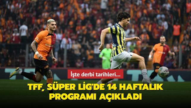 TFF, Sper Lig'de 14 haftalk program aklad: te derbi tarihleri...