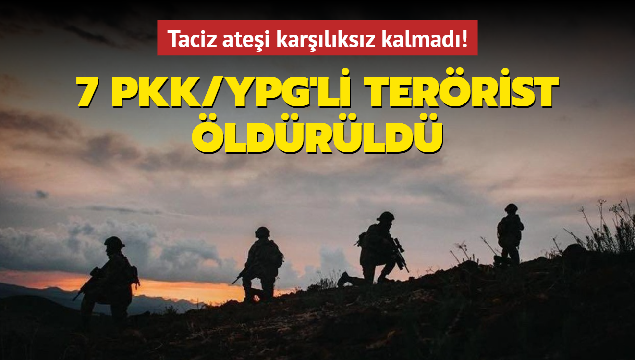 Taciz atei karlksz kalmad! 7 PKK/YPG'li terrist ldrld