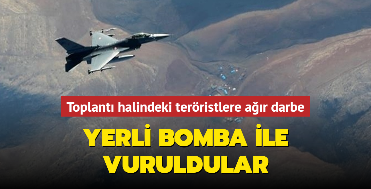 Toplant halindeki terristlere ar darbe! Yerli bomba ile vuruldular