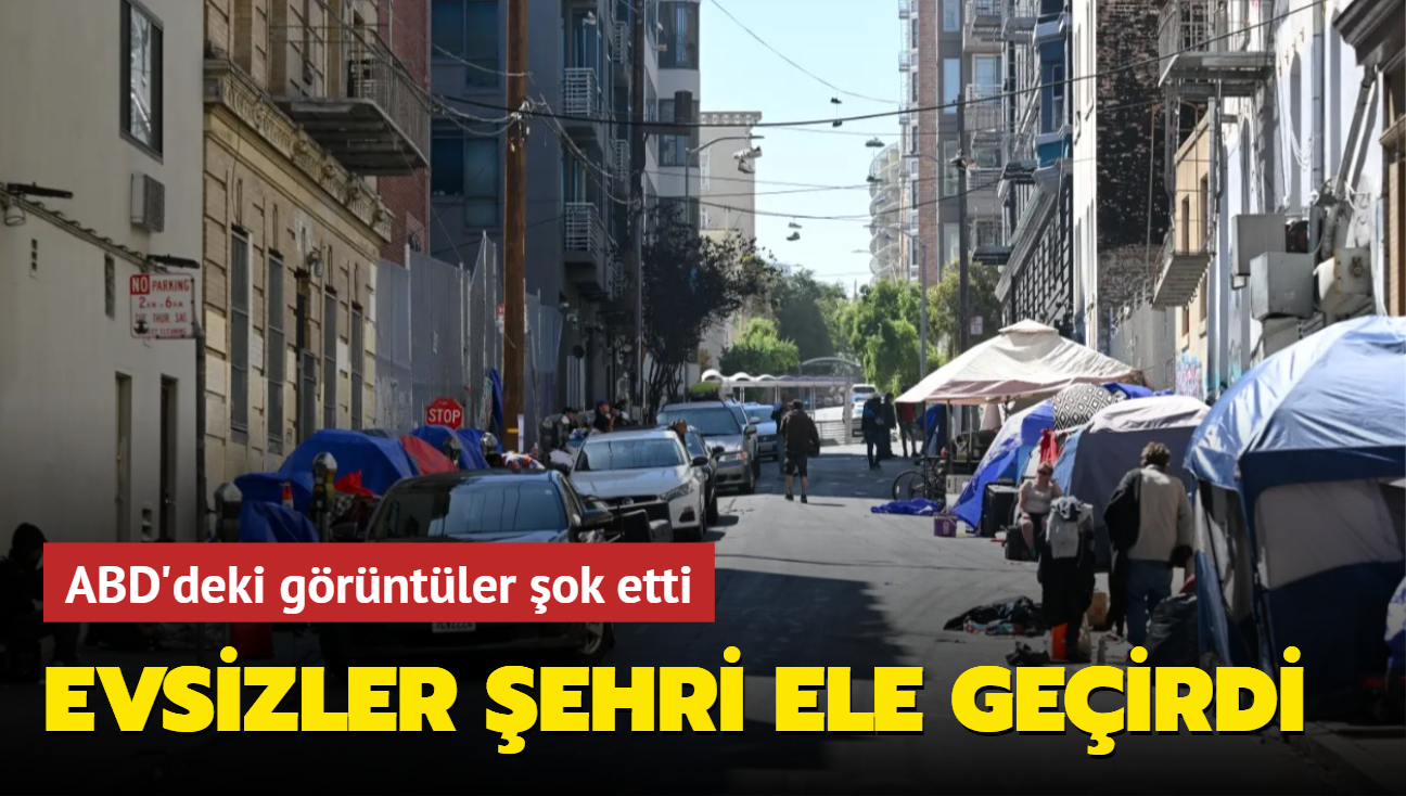 ABD'deki grntler ok etti: Evsizler ehri ele geirdi