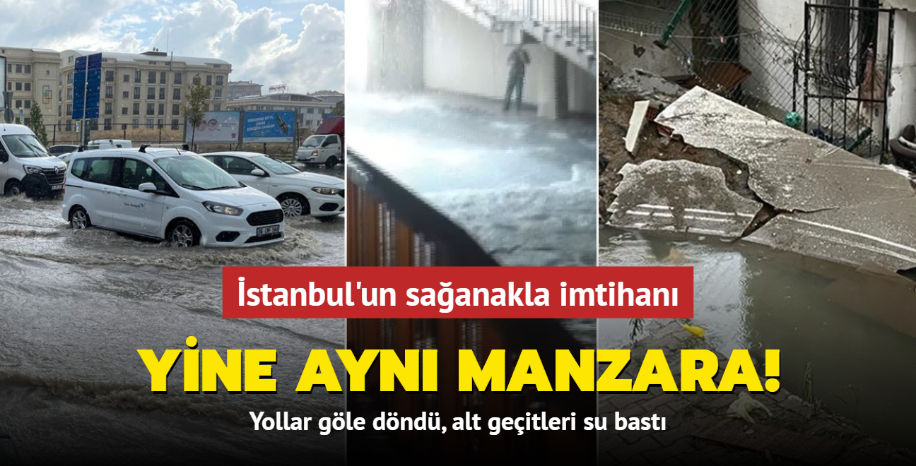 stanbul'un saanakla imtihan... Yine ayn manzara! Yollar gle dnd