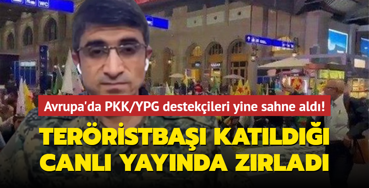 Avrupa'da PKK/YPG destekileri yine sahne ald! Terristba katld canl yaynda zrlad