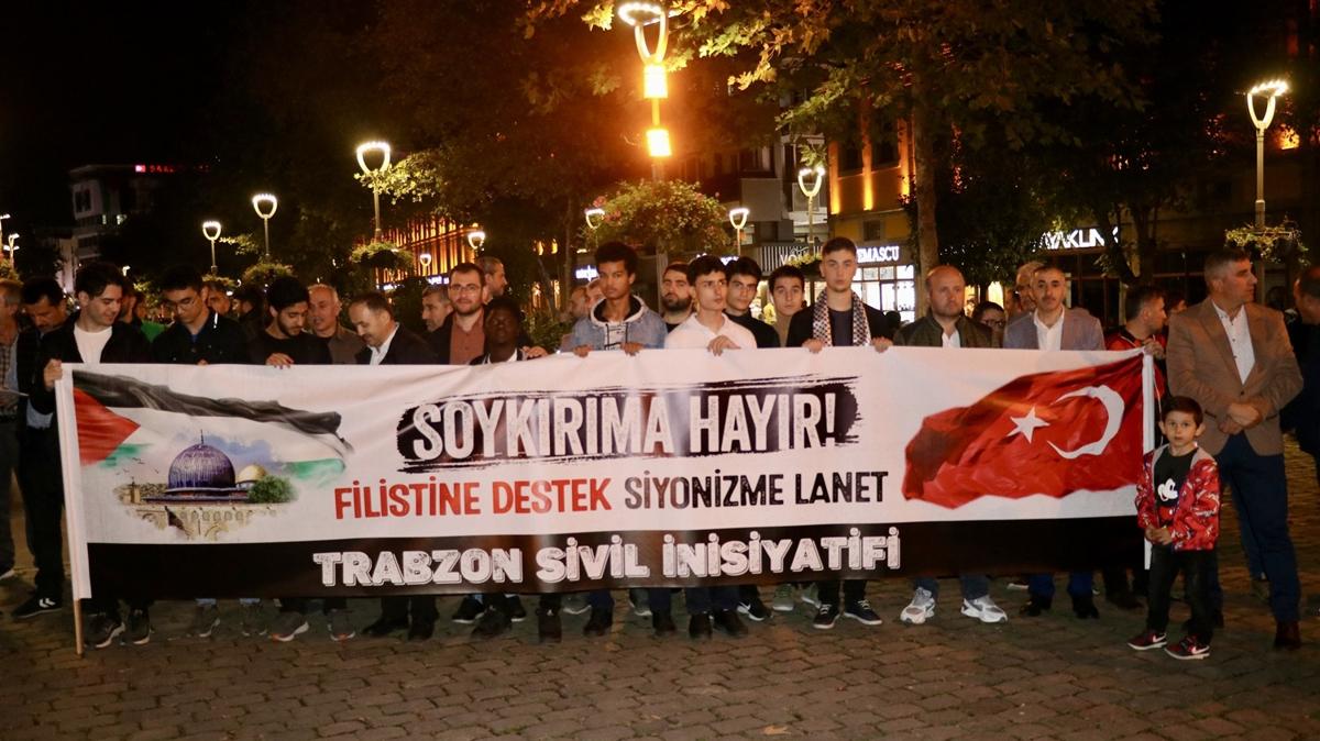 srail zulm Trabzon'da protesto edildi