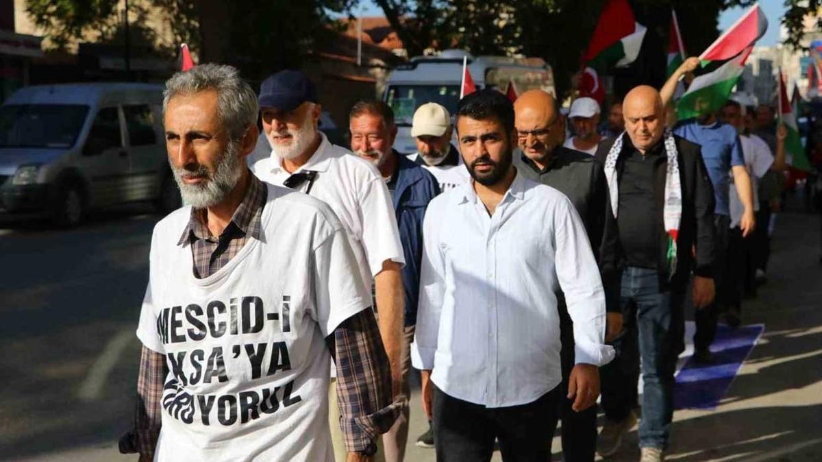 Kayseri'den Hatay'a Filistin iin yrdler