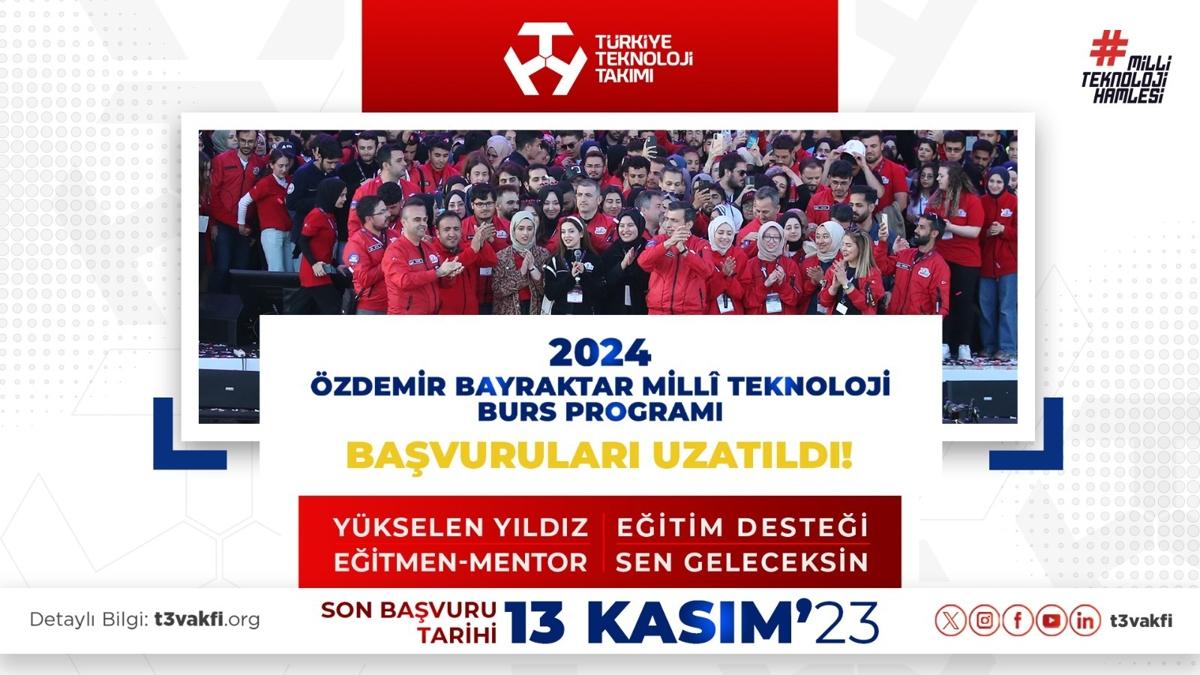 zdemir Bayraktar Milli Teknoloji Burs Program bavurular uzatld