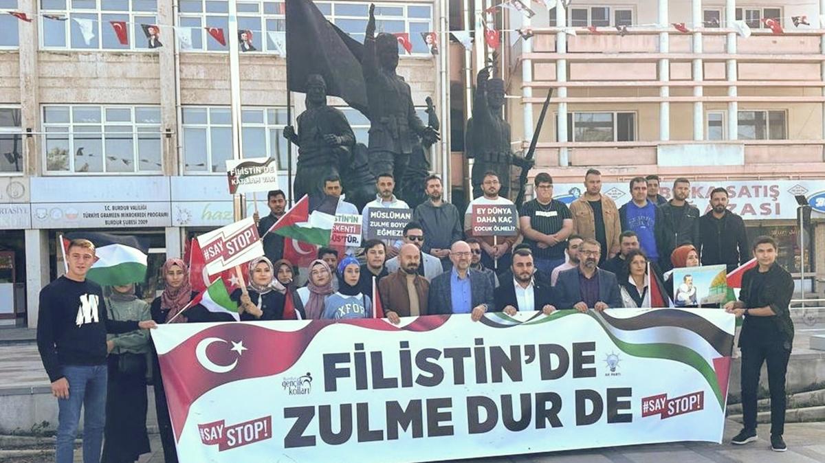 Antalya ve evre illerde srail zulm protesto edildi