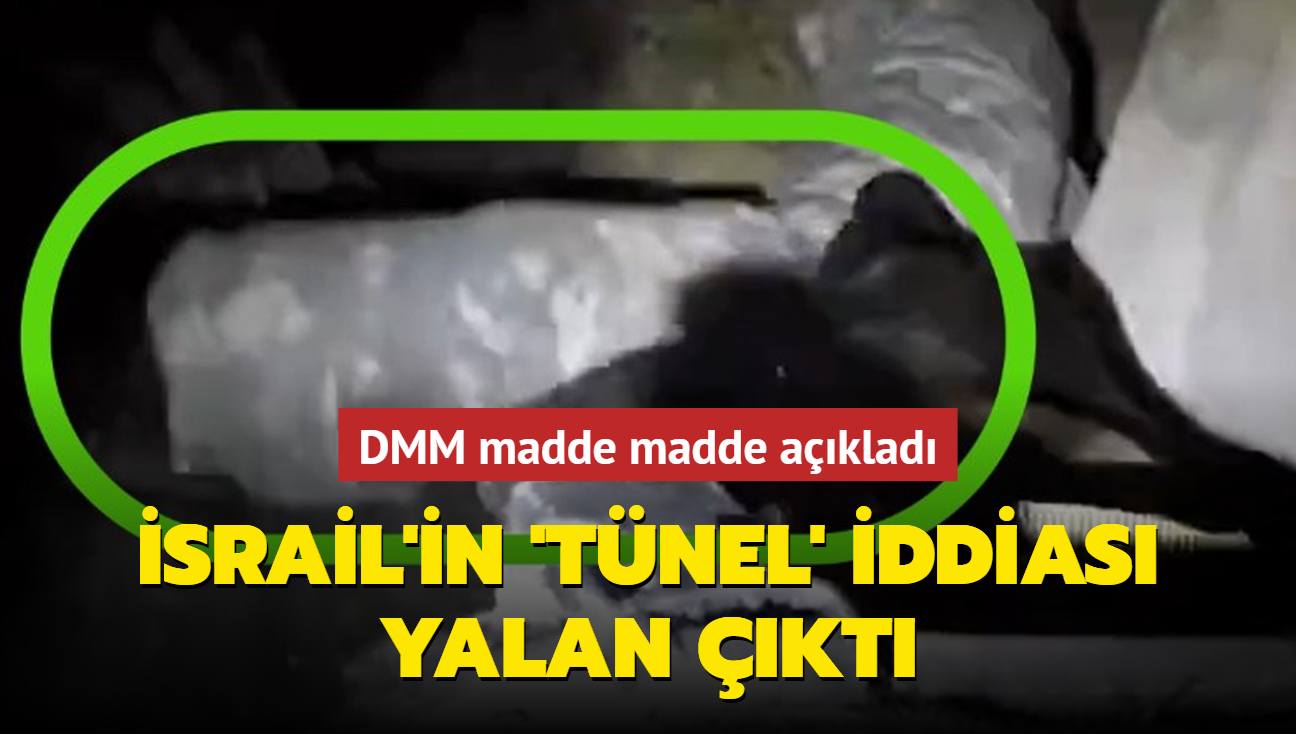 srail'in 'tnel' iddias yalan kt! DMM madde madde aklad