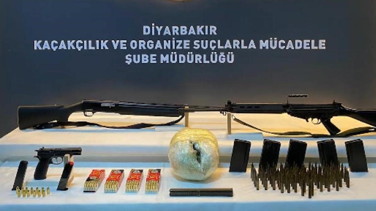 Diyarbakr'da operasyon: Silahlar ve uyuturucu ele geirildi