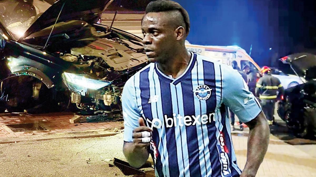 Adana Demirspor formas giyen yldz oyuncu Mario Balotelli kaza yapt, alkol testini reddetti