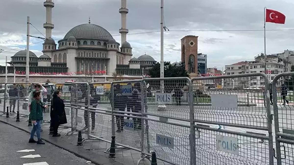 Taksim Meydan bariyerlerle kapatld