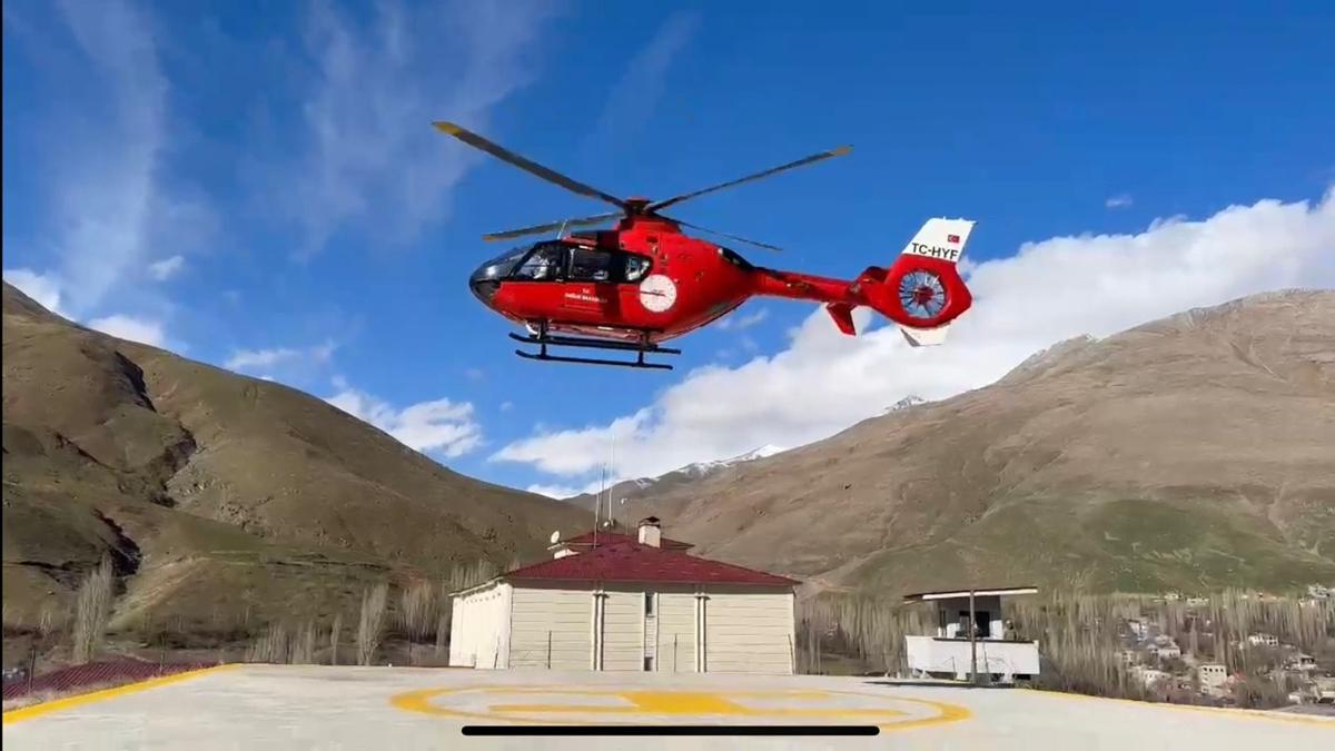 Uyluk kemii krlan hastann imdadna ambulans helikopter yetiti