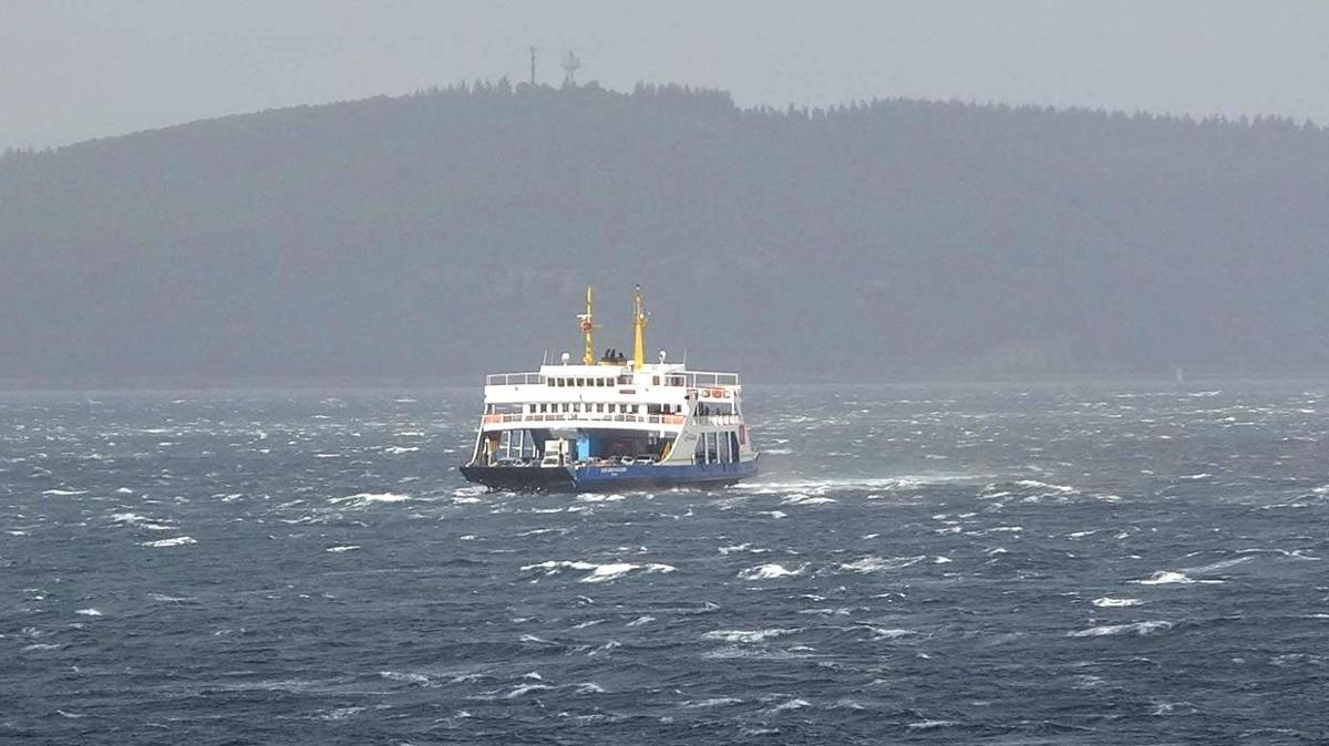 Gney Marmara'da feribot seferleri frtna nedeniyle iptal edildi