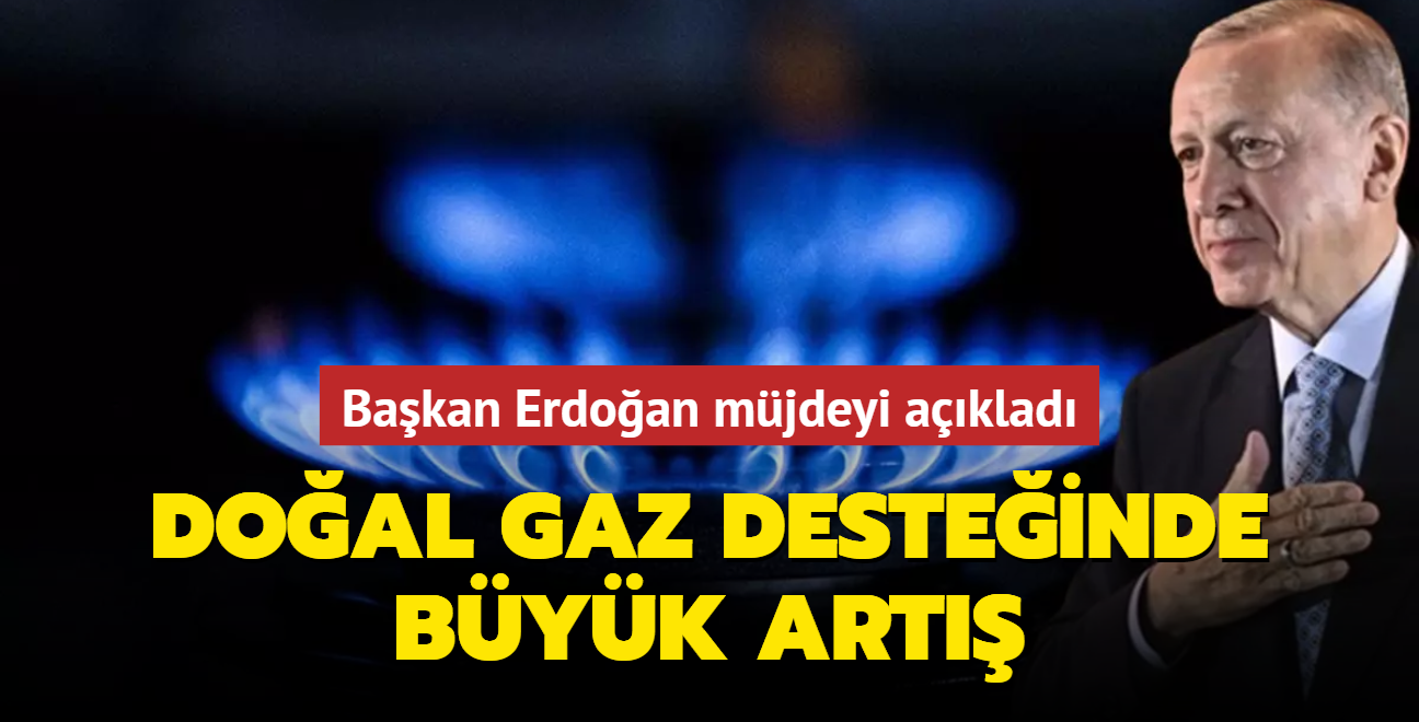 Başkan Erdoğan müjdeyi açıkladı... Doğal gaz desteğinde büyük artış